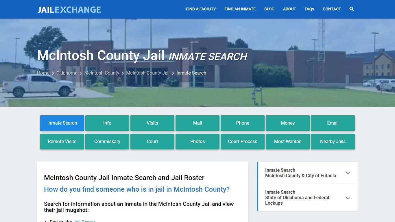 Inmate Search: Roster & Mugshots - McIntosh County Jail, OK