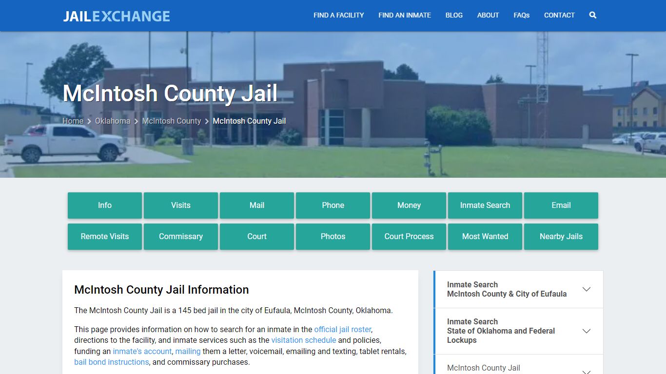McIntosh County Jail, OK Inmate Search, Information