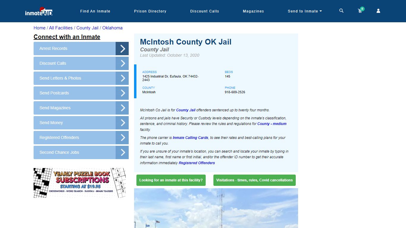 McIntosh County OK Jail - Inmate Locator - Eufaula, OK